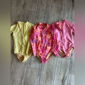 Crewcuts by J Crew Bundle of 3 Rashgaurd Swimsuits Size 6-7
